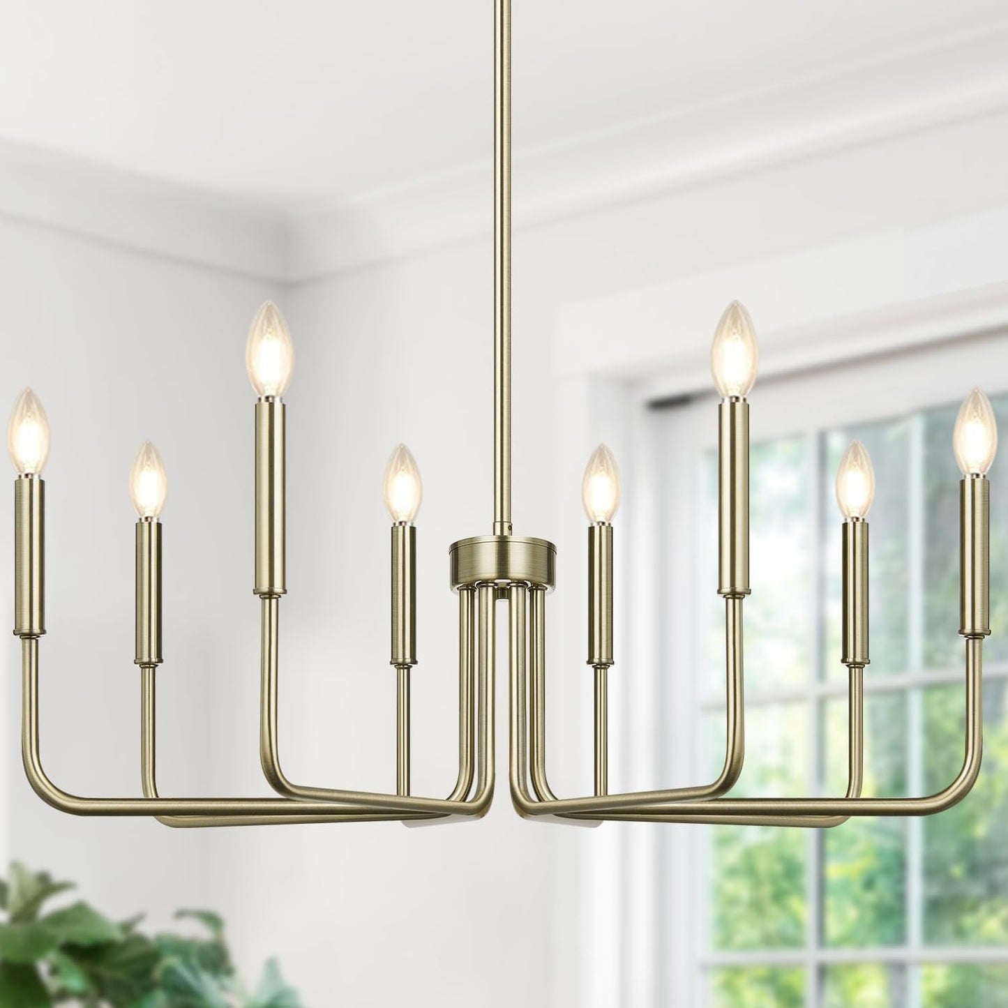 Black Chandelier, 6-Light Farmhouse Chandelier for Dining Room Lighting Fixtures Hanging, Dining Light Fixtures Industrial Modern Chandelier for Bedroom, Foyer, Hall, Kitchen, Living Room and Entryway