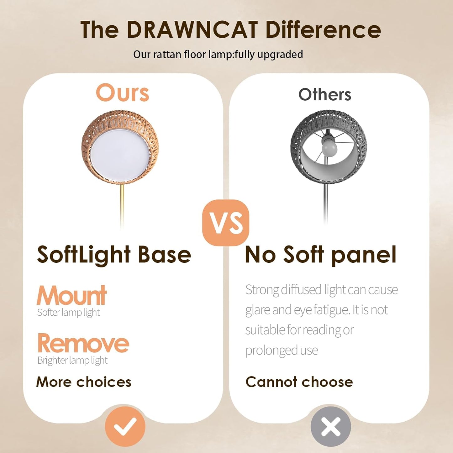 Boho Rattan Floor Lamp with Shade - 12W Bright LED Bulb, Adjustable Height 48-60 Inch, Remote Control 3 Color Temperatures,Farmhouse Handwoven Arc Standing Light for Living Room Bedroom