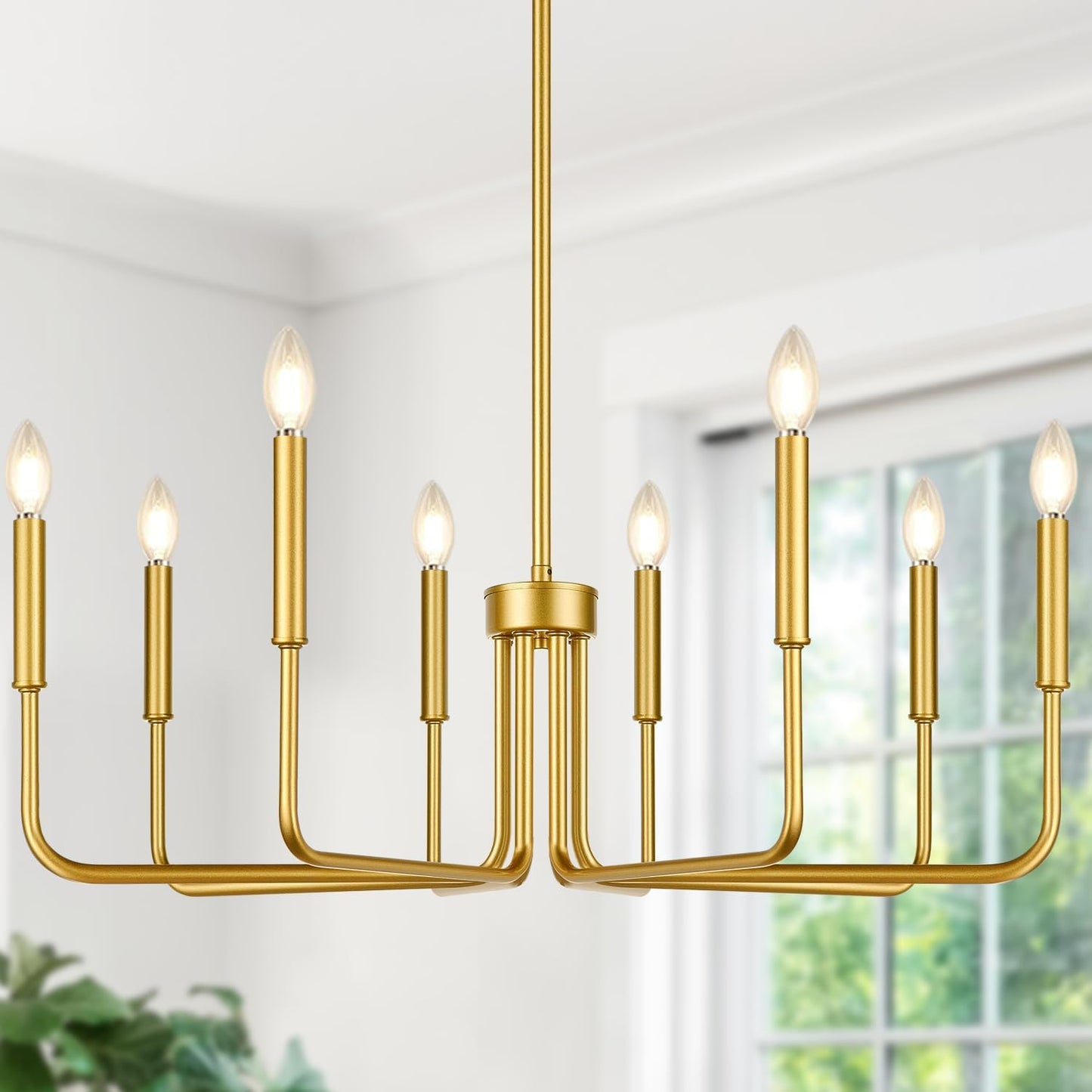Black Chandelier, 6-Light Farmhouse Chandelier for Dining Room Lighting Fixtures Hanging, Dining Light Fixtures Industrial Modern Chandelier for Bedroom, Foyer, Hall, Kitchen, Living Room and Entryway