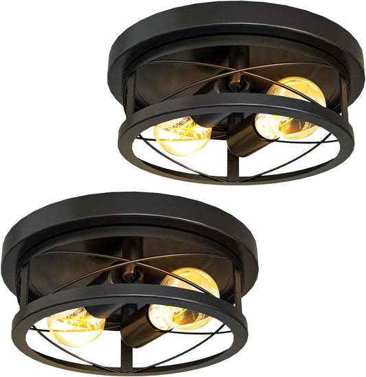 Sunco Farmhouse Ceiling Light Fixtures, Rustic Ceiling Light Fixture for Foyer, Bedroom, Hallway, Kitchen, Living Room, Den, 11 Inch Diameter, E26 Medium Base, Max 100W 2 Pack